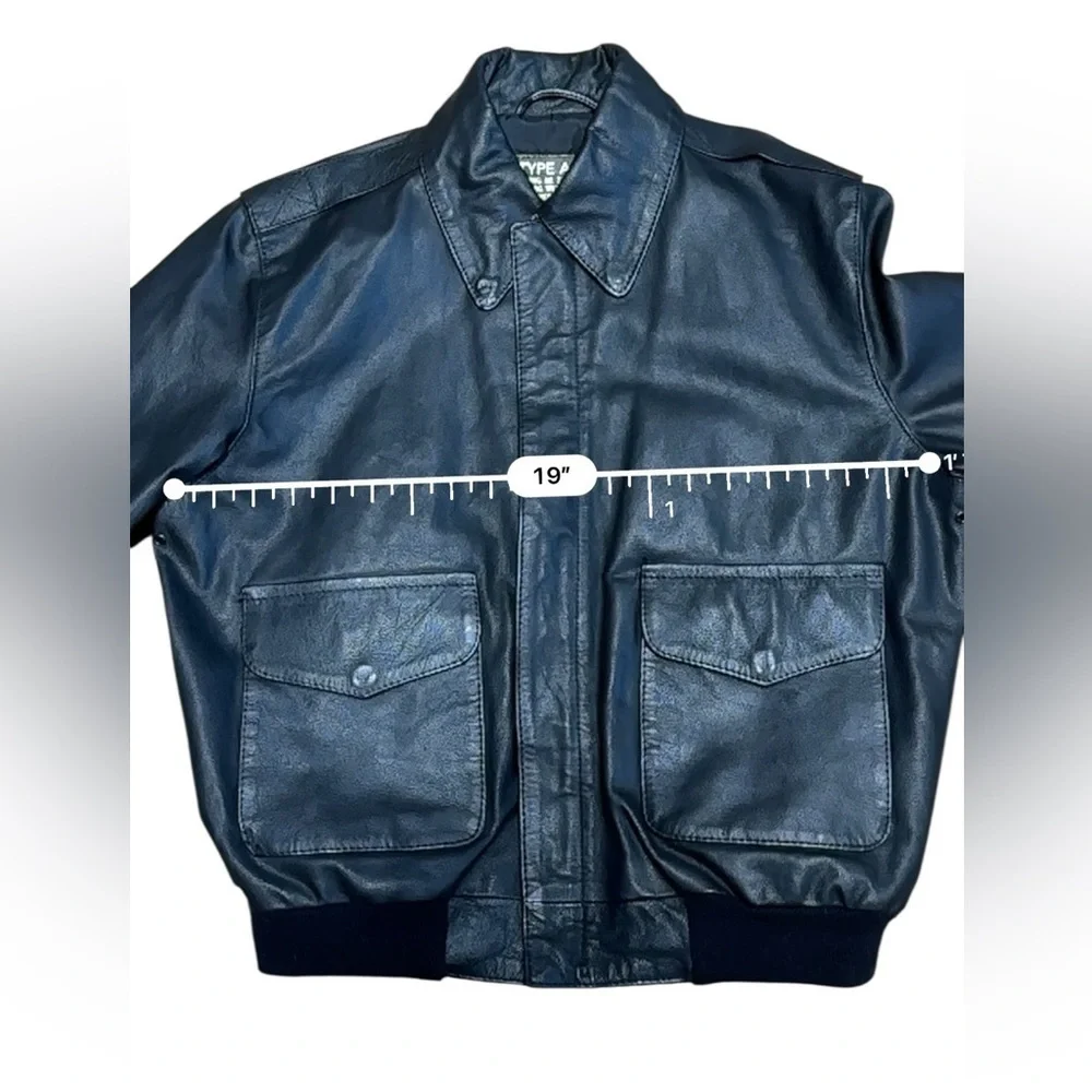 Kids Youth Vintage A2 Leather Flight Jacket Size 14 San Diego Leather Black